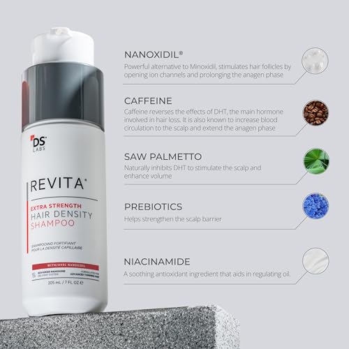 DS Labs Revita Extra Strength Shampoo, 205mL – Scalp First Cleanse for Fuller, Thicker Looking Hair, Lightweight Hydration, Sulfate Free, Color Safe, For Men &amp; Women